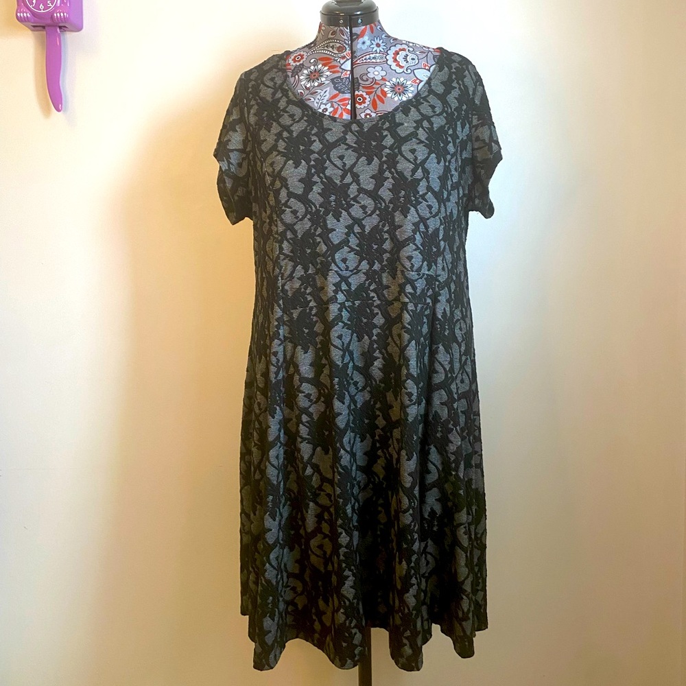 Lace Overlay A-Line Dress